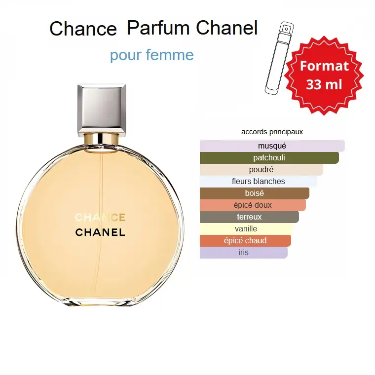 Parfum Chance de Chanel Maroc format 33ml floral frais