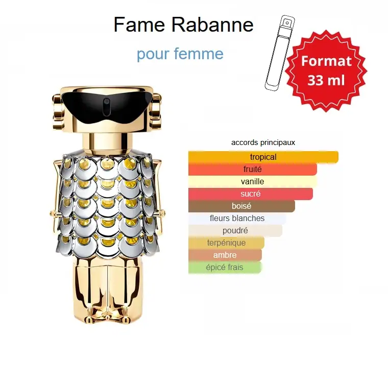 Parfum Fame Paco Rabanne Maroc format 33ml mangue et jasmin